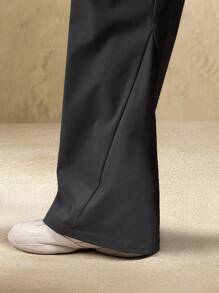 SUMWON Flared Panneled Pants Contemporary Casual Wide Bottom Bell Trousers Vintage Inspired Statement Pants