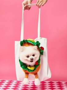 PETSIN Cute And Amusing Spring/Summer Cat/Dog Shoulder Bag, Suitable For Outdoor Activities, Pet Carrier, White Hamburger Backpack, Fashionable In Europe & America - Multicolor - View 3
