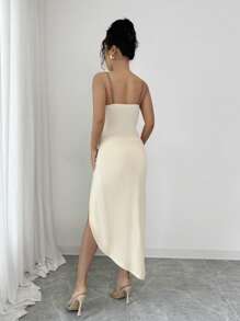 Rafferiza Sexy High Waist Gold Button Hollow Out Slimming Bodysuit - Multicolor - View 3