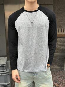 SHEIN Teen Boy Casual Long Sleeve T-Shirt, Sports Streetwear Punk Rock Music Festival , Suitable For Spring And Summer Fall Winter