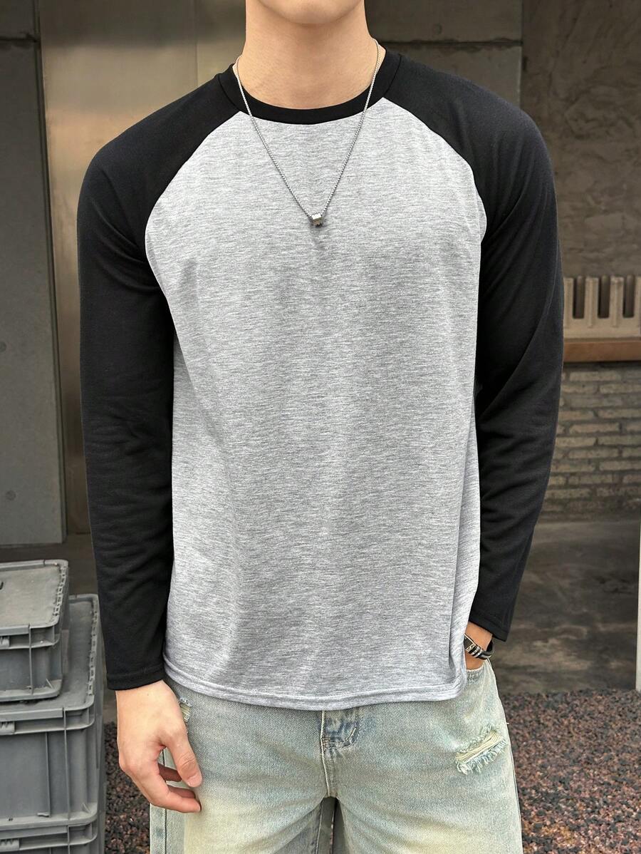 SHEIN Teen Boy Casual Long Sleeve T-Shirt, Sports Streetwear Punk Rock Music Festival , Suitable For Spring And Summer Fall Winter