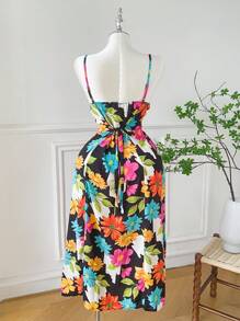 SHEIN EZwear Floral Print Casual Plus Size Dress, Fashion Suitable For Summer - Multicolor - View 2