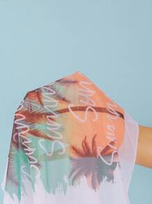 Swim Mod 3pcs Women's Tropical Print Bikini Set, Sexy Swimwear Beachwear For Vacation, Leisure, Sunbathing, Swimming Pool Party For Summer