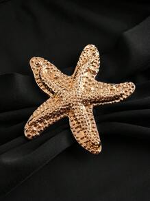 Swim Oasis 女士金属海星装饰连体泳衣（露肩设计）和罩衫套装 - 黑色 - 查看 7