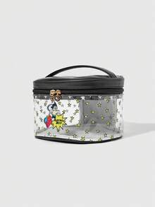 Astro Boy X ROMWE Bolsa de Maquiagem com Padrão de Desenho Animado e Estrela, Design de Cobertura Flip de Grande Capacidade e Portátil - Multicolorido - Visão 4