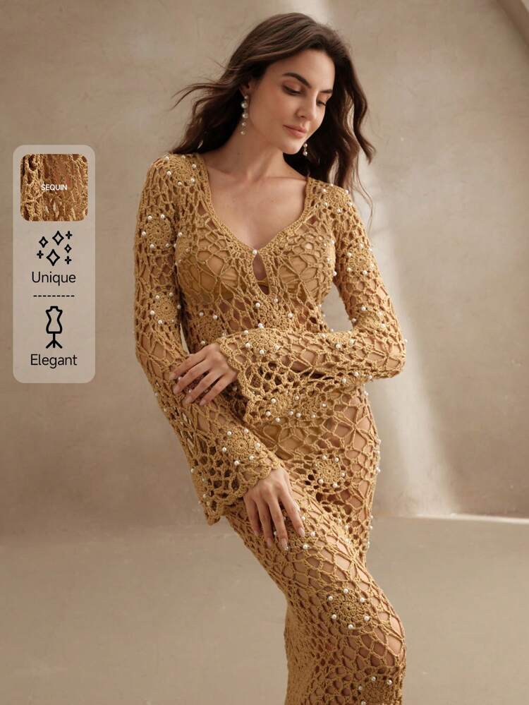 Pull ajouré à manches longues, cache-maillot sexy pour l'été, les festivals, les vacances, élégant, décontracté, tenue de plage