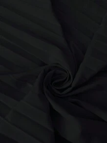 SHEIN LUNE 女士粉色褶皱迷你连衣裙，荷叶边短袖，适合夏季浪漫度假休闲穿着 - 黑色 - 查看 8