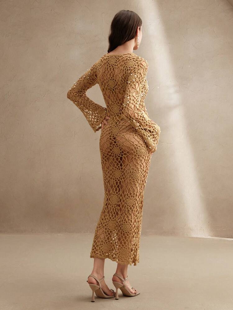 Pull ajouré à manches longues, cache-maillot sexy pour l'été, les festivals, les vacances, élégant, décontracté, tenue de plage