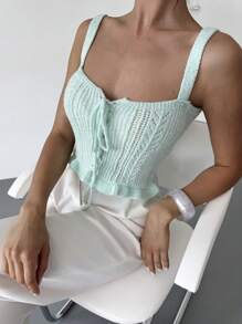 Firerie 女士前系带修身蕾丝花边吊带背心