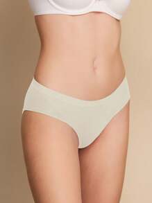 Seamless Underwear, Comfortable Hipster Panty - Beige - View 7