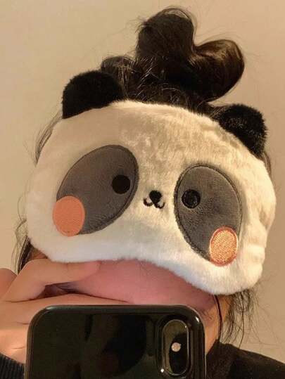 1pc Panda Eye Mask For Sleeping, Breathable Adjustable Blindfold For Insomnia, Travel And Relaxation, Hot & Cold Therapy, Anti-Eye FatigueFor Bedroom,Travel,Office,School