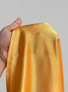 Maweii Vestido de talla grande elegante de unicolor y drapeado para mujer - Amarillo - Ver 7