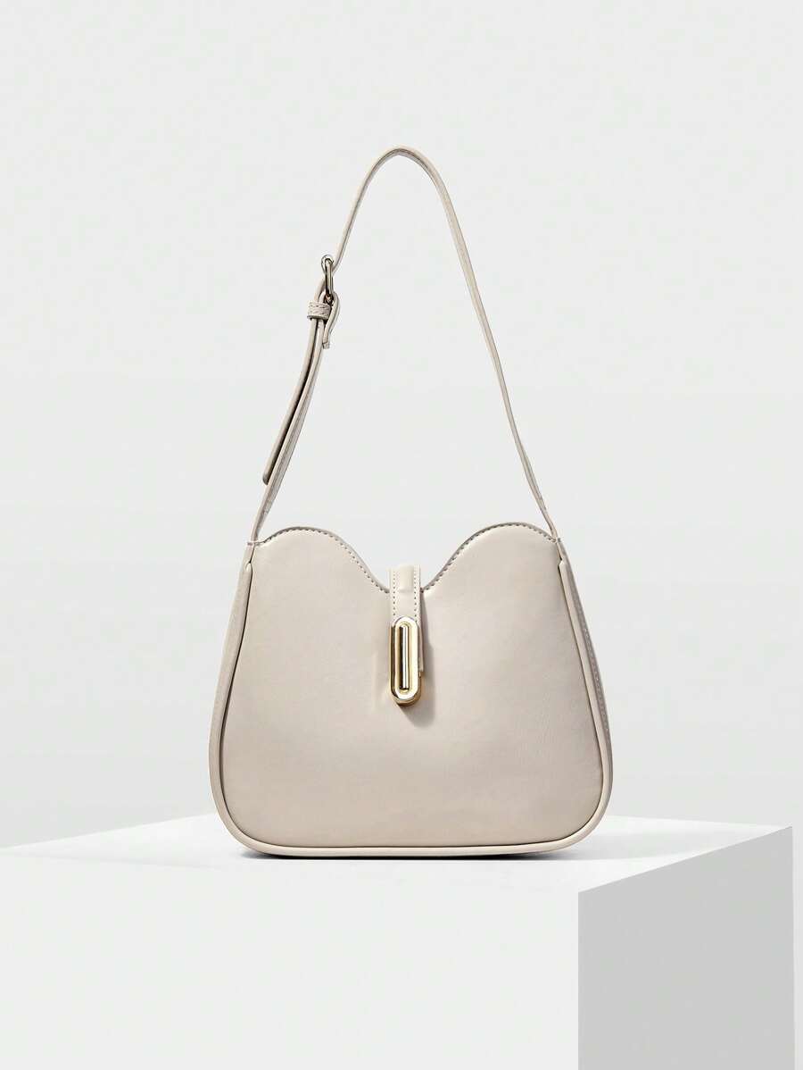 MOTF PREMIUM 女士简约通勤单肩包 - 米色 - 查看 1