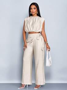 SOLERSUN Women Two Pieces Outfits For Daily Wear - Apricot - View 3