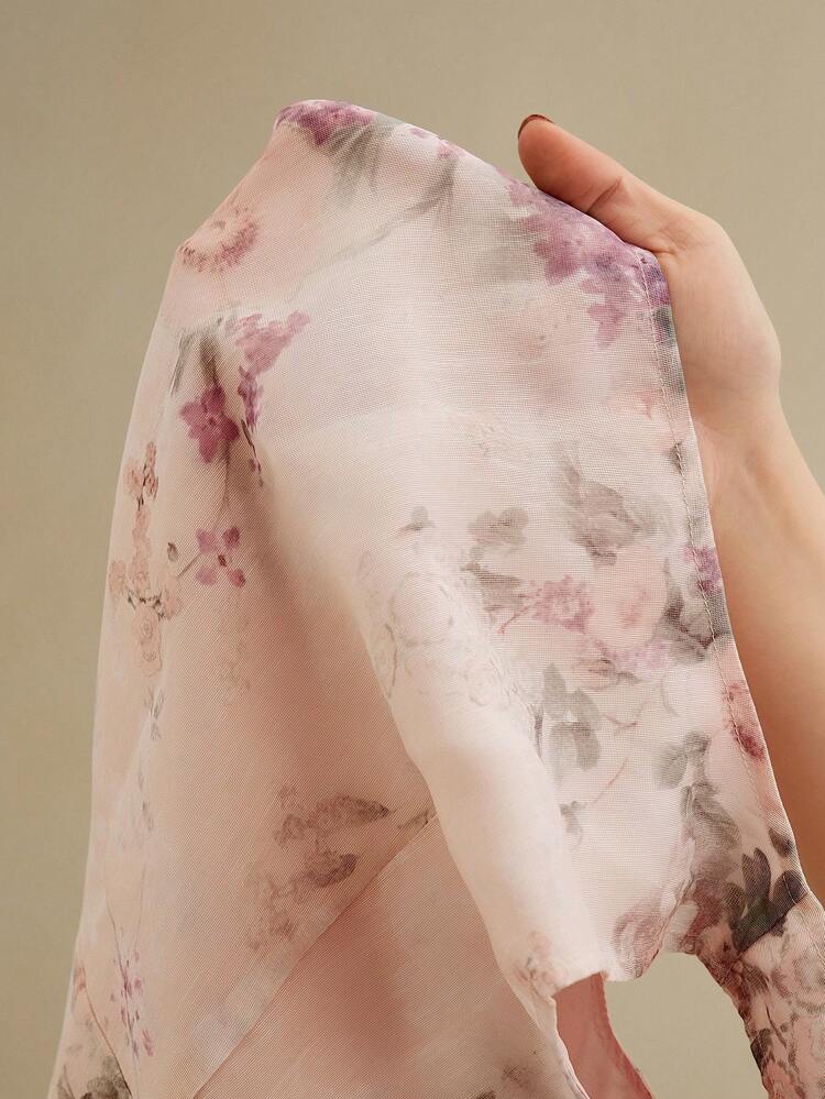 Women's Elegant Sleeveless Floral Print Cami A-Line Dress, Waist Gathered, Suitable For Spring/Summer Festivals, Graduation, Vacation, Beach Outfits