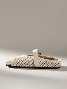 Solecia 女式一脚蹬厚底穆勒乐福鞋，休闲春秋鞋 - 杏色 - 查看 3