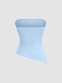 Sweetra 3pcs/Set Women Versatile Fashion Tube Asymmetrical Asymmetric Hem Tube Tops
