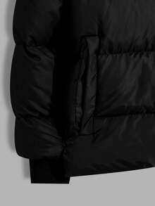 EURMUSE Men Zipper Coat Hooded Regular Wintercoat - Black - View 5