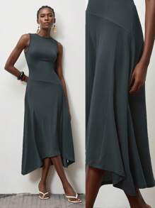 Lumivelle 女士无袖长裙，纯色，春夏