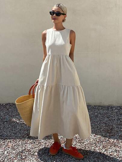 DAZY 新款春季度假牛仔连衣裙，适合女士/女孩夏季穿着，可作吊带裙