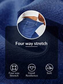 Flexra Women's High Waist Stretchy Casual Blue Denim Summer Shorts - Dark Wash - View 8