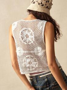 Bohemela Top tricoté au crochet pour femme, à la mode pour l'été