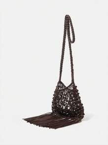 MOTF PREMIUM 女士节日风格流苏钩针斜挎包