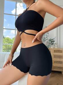 SHEIN 6 条装女士无缝内裤，舒适日常内衣 - 黑色 - 查看 8