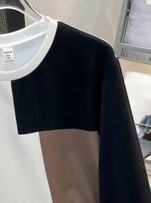 SHEIN 青少年男孩休闲运动衫，运动街头朋克摇滚学院风，适合日常穿着、派对、音乐节，适合春秋冬季 - 彩色 - 查看 3