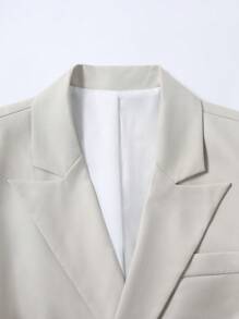 Manfinity Mode Herren Anzug in Große Größen, Zweireihiger einfarbiger Blazer und Hose Set - Rostige Rose - Übersicht 4