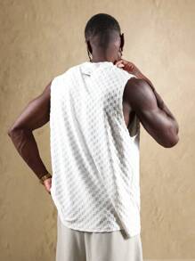 SUMWON Textured Towelling Tank Top Sleeveless Tank Top Summer Beach Vacation Resort Workout Muscle Shirt Casual Weekend Leisure Wear - White - View 2