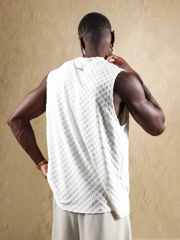 Textured Towelling Sleeveless Tank Top