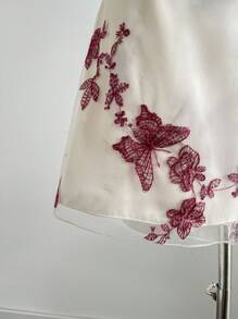 Chiquease Women's Butterfly Embroidered Decorative Mini Skirt - Multicolor - View 3