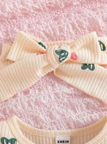 SHEIN Infant/Toddler Girls' Comfortable Printed Rompers For Summer Baby Girl Summer Romper Baby Girl Short Sleeve Romper Newborn Baby Girl Clothes