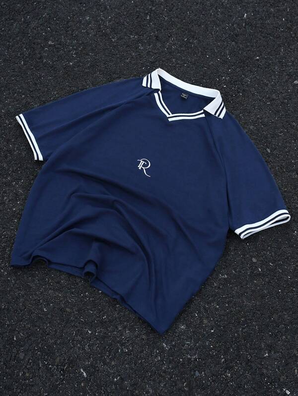 Manfinity EMRG Men's Polo Shirt With Small Letter Print And Contrast Color Collar Polo Shirt For Men Polo T Shirt Men Men R Shirts Polo Shirts For Men Collar Polo Tshirts For Men Men Clothes Men T Shirt 2 Piece Men Short Sets Jersey Romwe 2 Piece Set Long Shorts T Shirt Men College Style Polo Shirt Men Rugby Shirt Polo Mens V-Neck Polo Shirt Mens Striped Polo Shirt Mens Jersey Polo Shirt