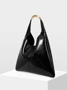 MOTF PREMIUM PU 皮革磁扣单肩包 - 黑色 - 查看 3