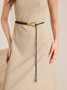 MOTF PREMIUM LACE UP METAL BUCKLE BELT - Coffee - View 8