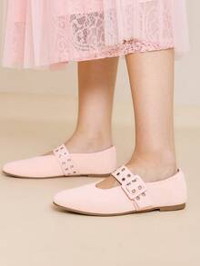 MOTF PREMIUM Zapatos Mary Jane planos de piel de PU con hebilla - Rosa - Ver 7