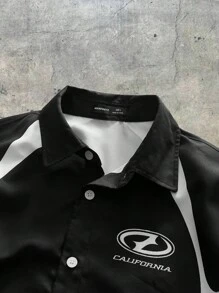 SWAVVY 1 件男士超大号 Polo 领短袖衬衫