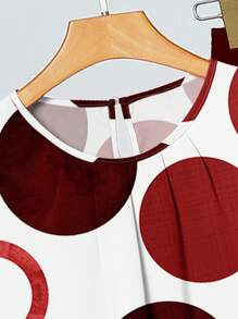 SHEIN Clasi 2pcs/Set Women Casual Polka Dot Pattern Loose Fit Round Neck Tank Top And Wide Leg Pants, Suitable For Summer Suitable For Going Out