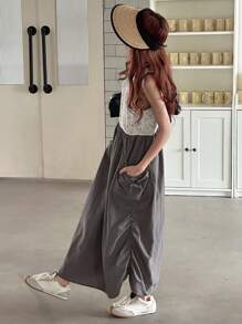 Dazy Kids Teen Girls' Summer Casual Colorblock Sleeveless Dress,Back To School Clothes - Grey - View 7