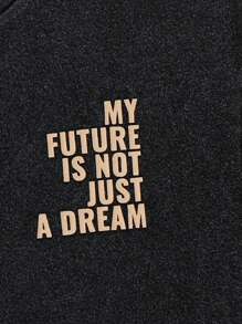 SHEIN Tween Boy 休闲街头大字母图案圆领短袖T恤，适合通勤、上学、日常休闲装、运动、春夏季