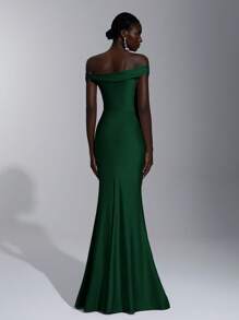 Elitara Elegant Ruffled Off Shoulder Mermaid Dress, Suitable For Wedding, Single Party, Holiday, Prom, Bridesmaid (Adult)