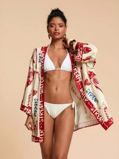 Travachic Summer Holiday Beach Fish & Letter Print Kimono Cover Up, Beaches For Woman, Fall Winter Clothes, New Year, Wedding Guest Outfits, Elegant Graduation, Casual Outfits,Casual,Vacation,Vacation Outfits Women,Vacation,Summer Holiday Outfits ,Holiday Outfits For Women,Holiday,Vacation Outfits For Women,Vacation Dress,Elegant,Going Out,Party,Beach,Beach Dress,Beach Shorts,Beach Dresses,Beach Outfits For Women,Beach Skirt,Beach Set,Beach Outfit,Beach Outfit For Women,Summer,Summer Clothes,Summer Holiday Outfits,Flower,Graphic,Carmaval,Carnival,Western,Festival,Spring To Summer,Red