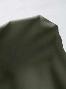 SHEIN LUNE 捲邊袖拉鏈半開襟上衣