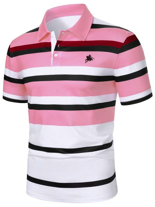 Manfinity Bizformal Tricou polo cu mânecă scurtă și dungi pentru bărbați