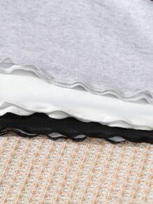 3 件套女孩休闲卡通动物印花奶牛和考拉吊带上衣搭配短裤，家居服 - 彩色 - 查看 5