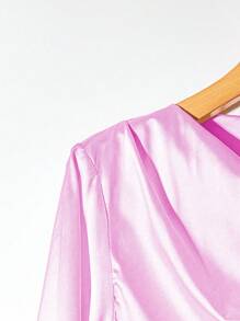INAWLY Blusa de manga larga de unicolor elegante para ir al trabajo