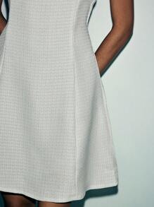 Lumivelle Women Solid Color Simple Sleeveless Casual Dress - Apricot - View 6