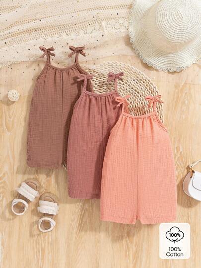 SHEIN Vintaside Kids Baby Girl Enkel koreansk stil flerfärgad byxa